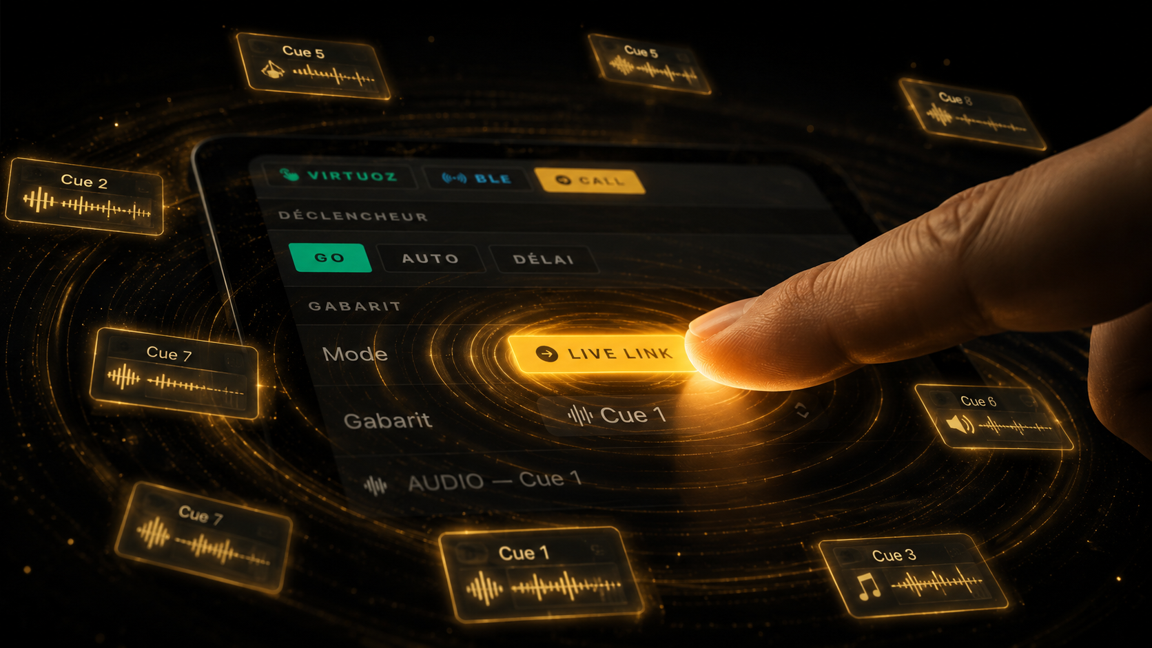 Orchestr LiveLink — gabarit cue connecté à plusieurs shows
